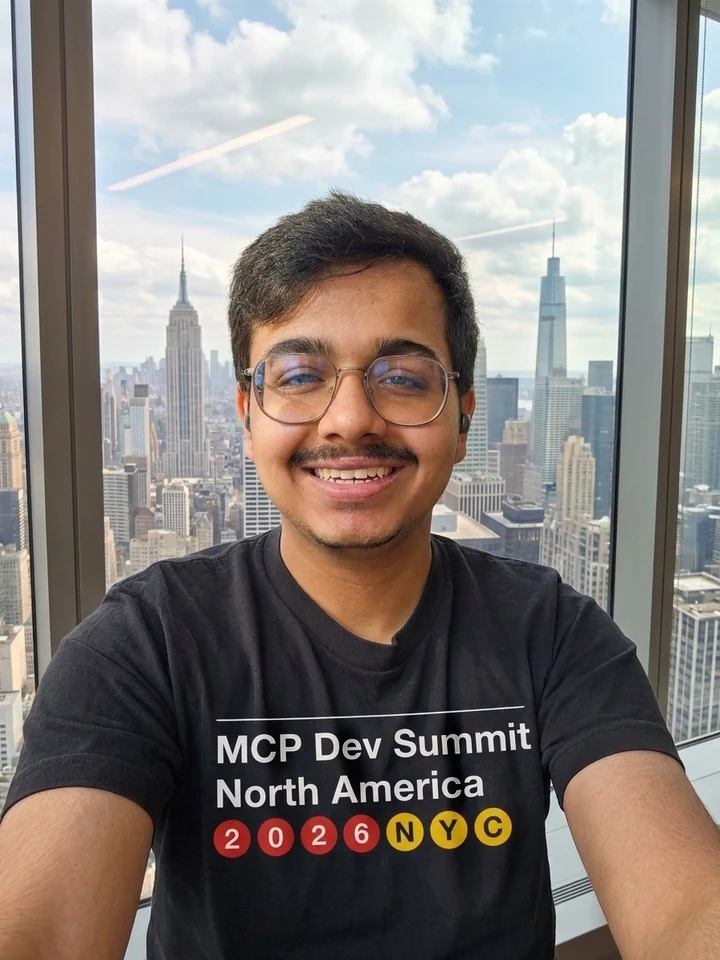 Adi Singhal in an MCP Dev Summit 2026 shirt
